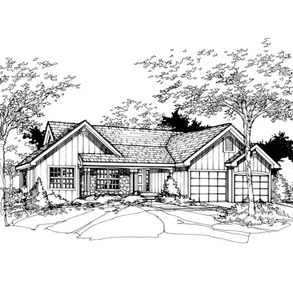 Southern House Plan Front of Home - Eagle Glen Ranch Home 072D-0484 - Search House Plans and More