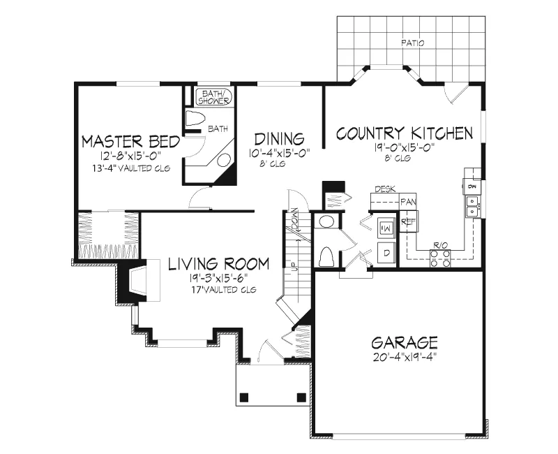 Modern House Plan First Floor - Claribel Contemporary Home 072D-0488 - Search House Plans and More