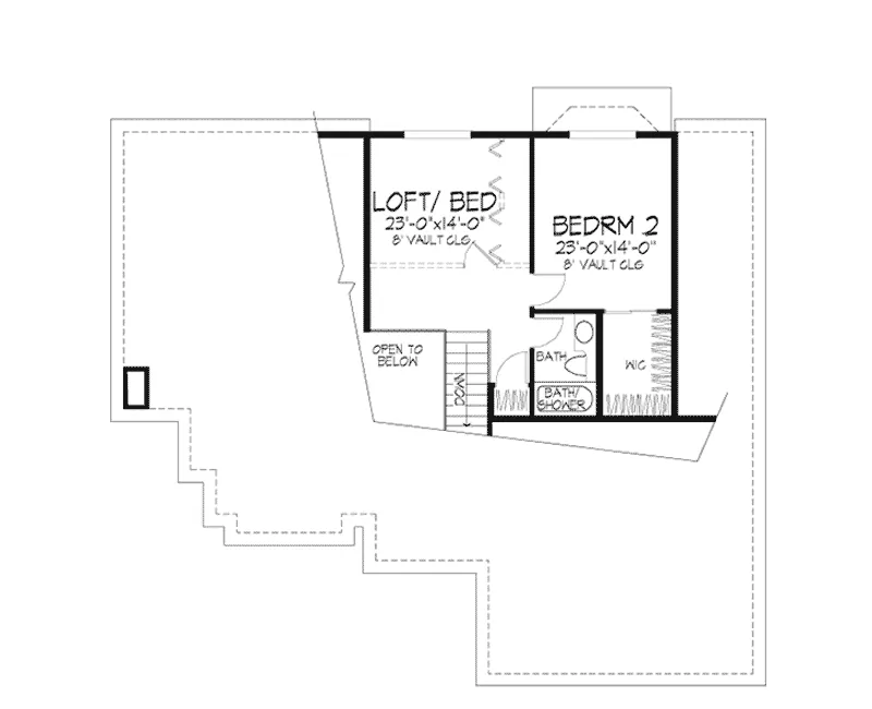 Modern House Plan Second Floor - Claribel Contemporary Home 072D-0488 - Search House Plans and More