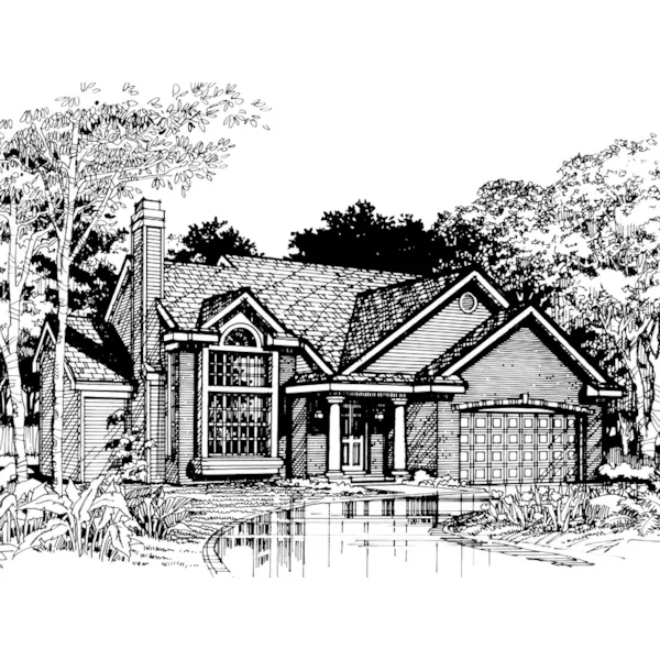 Modern House Plan Front of Home - Claribel Contemporary Home 072D-0488 - Search House Plans and More