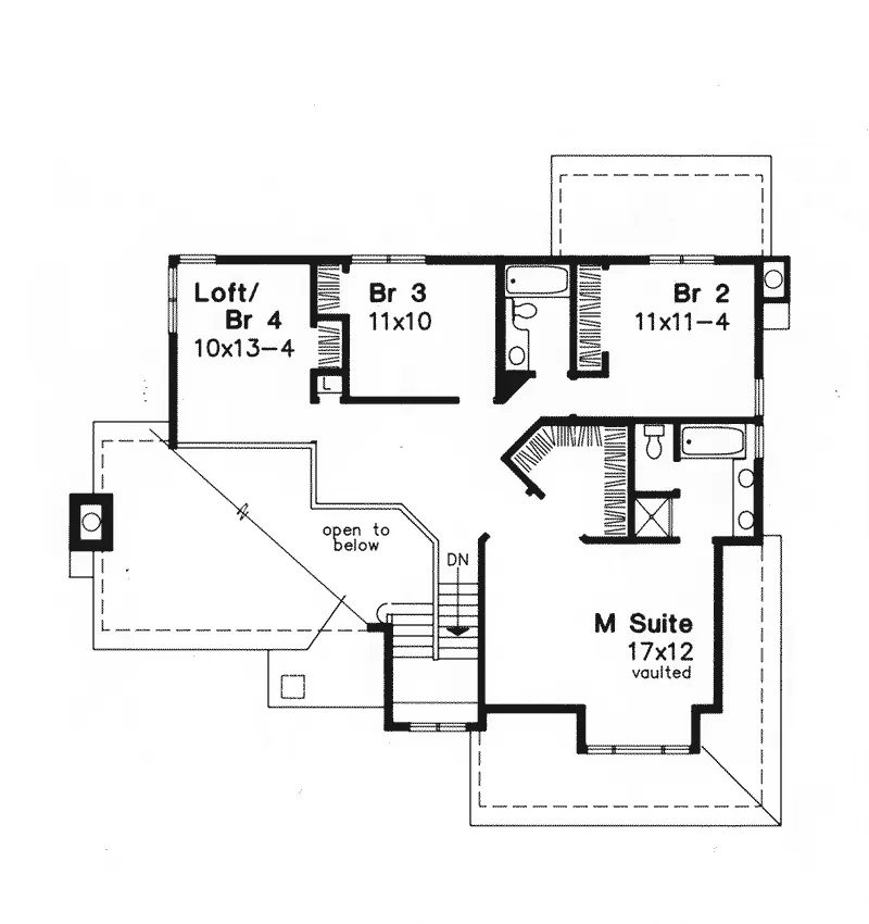 Traditional House Plan Second Floor - Rockledge Trail Traditional 072D-0492 - Shop House Plans and More