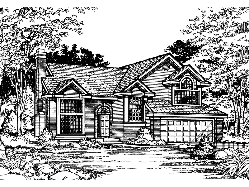 Contemporary House Plan Front of Home - Rockledge Trail Traditional 072D-0492 - Shop House Plans and More