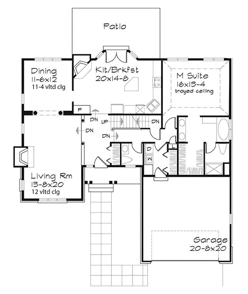 Southern House Plan First Floor - Sunnycrest Traditional Home 072D-0493 - Shop House Plans and More