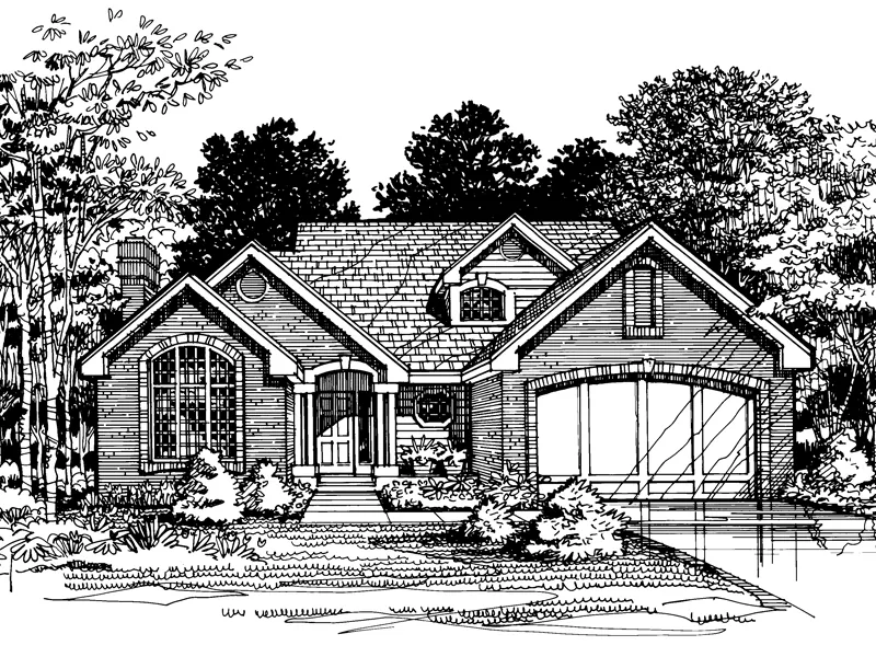 Traditional House Plan Front of Home - Sunnycrest Traditional Home 072D-0493 - Shop House Plans and More