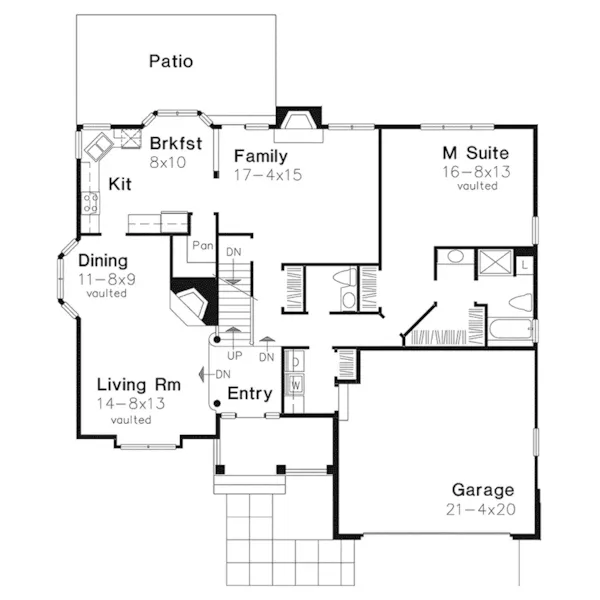 Country House Plan First Floor - Beeston Craftsman Home 072D-0495 - Search House Plans and More