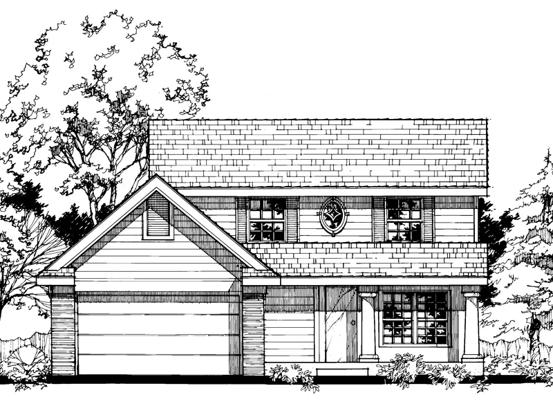 Country House Plan Front of Home - Carney Spring Colonial Home 072D-0497 - Search House Plans and More