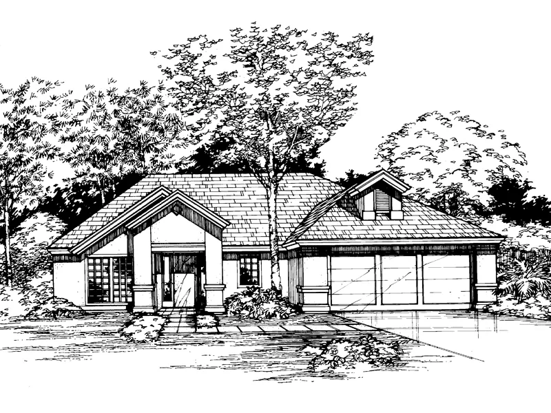 Contemporary House Plan Front of Home - Aurelia Hill Southwestern Home 072D-0498 - Search House Plans and More
