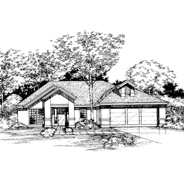 Southwestern House Plan Front of Home - Aurelia Hill Southwestern Home 072D-0498 - Search House Plans and More