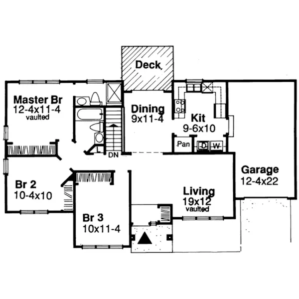 Contemporary House Plan First Floor - Colton Trail Ranch Home 072D-0501 - Search House Plans and More