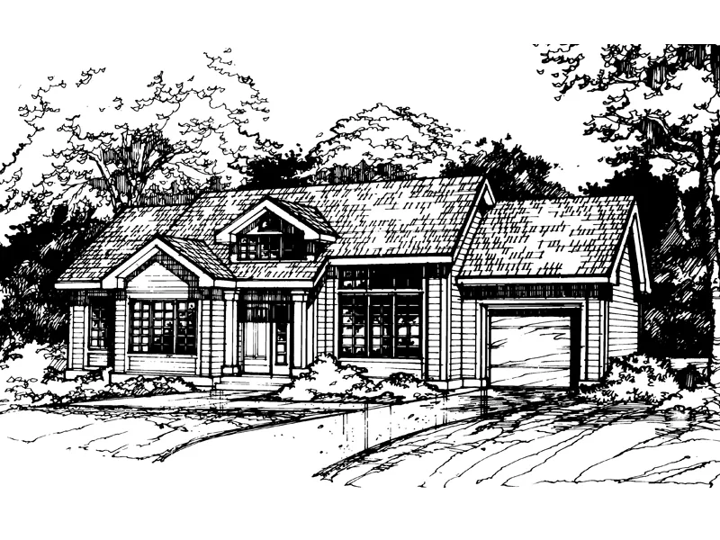 Modern House Plan Front of Home - Colton Trail Ranch Home 072D-0501 - Search House Plans and More