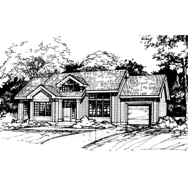 Contemporary House Plan Front of Home - Colton Trail Ranch Home 072D-0501 - Search House Plans and More