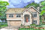 Traditional House Plan Front of Home - Troy Place Split-Level Home 072D-0502 - Shop House Plans and More