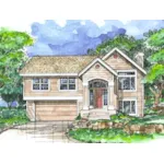 Country House Plan Front of Home - Troy Place Split-Level Home 072D-0502 - Shop House Plans and More