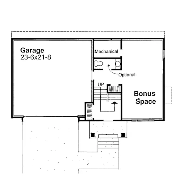 Modern House Plan Lower Level Floor - Troy Place Split-Level Home 072D-0502 - Shop House Plans and More