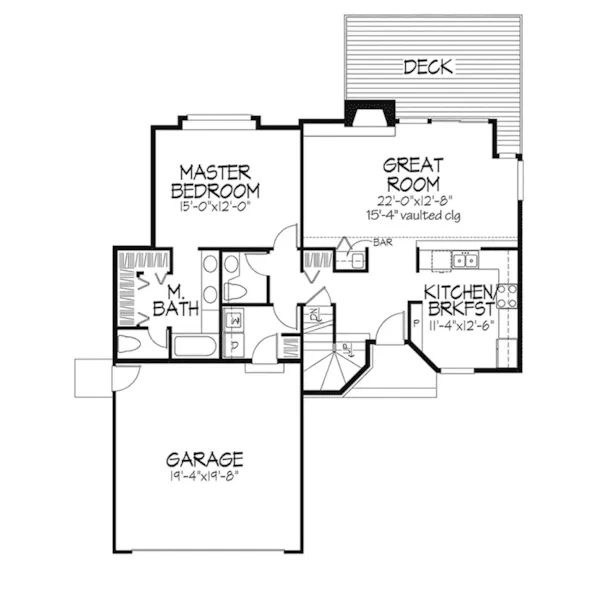 Southern House Plan First Floor - Sedan Park Contemporary Home 072D-0509 - Shop House Plans and More