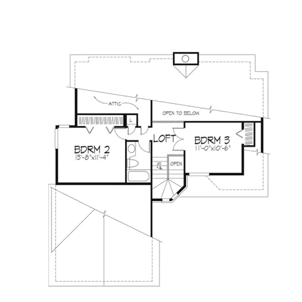 Southern House Plan Second Floor - Sedan Park Contemporary Home 072D-0509 - Shop House Plans and More