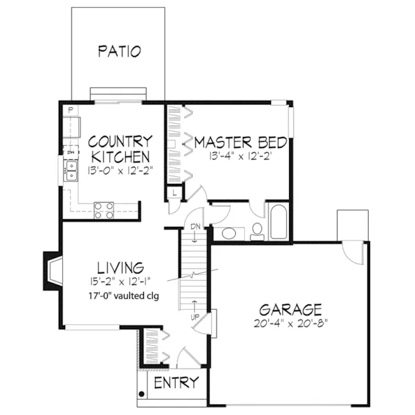 Cabin & Cottage House Plan First Floor - Zanzibar Ranch Home 072D-0510 - Shop House Plans and More