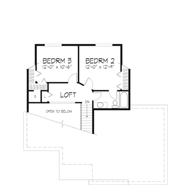 Cabin & Cottage House Plan Second Floor - Zanzibar Ranch Home 072D-0510 - Shop House Plans and More