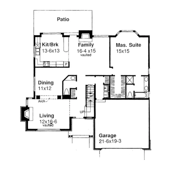 Southern House Plan First Floor - Impala Country Bungalow Home 072D-0512 - Search House Plans and More