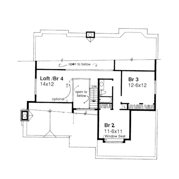 Southern House Plan Second Floor - Impala Country Bungalow Home 072D-0512 - Search House Plans and More