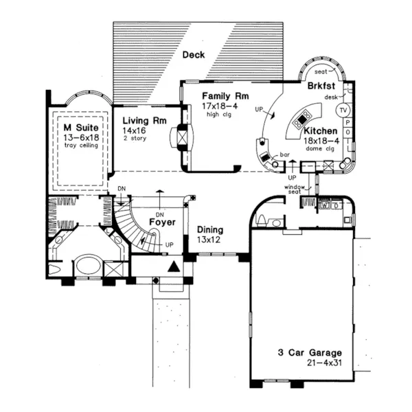 Modern House Plan First Floor - Wembley Manor Traditional Home 072D-0515 - Shop House Plans and More