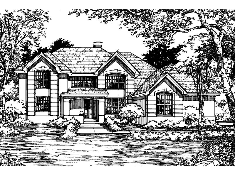 Modern House Plan Front of Home - Wembley Manor Traditional Home 072D-0515 - Shop House Plans and More