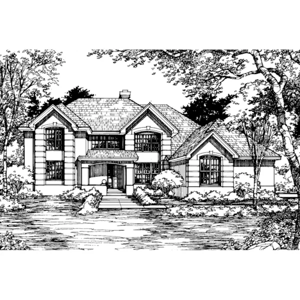 Modern House Plan Front of Home - Wembley Manor Traditional Home 072D-0515 - Shop House Plans and More