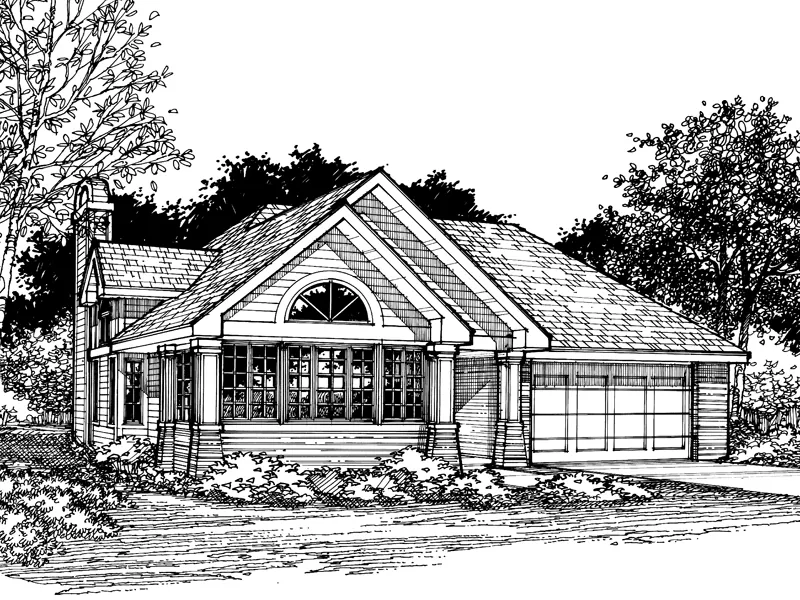Country House Plan Front of Home - Oak Creek Ranch Home 072D-0519 - Shop House Plans and More