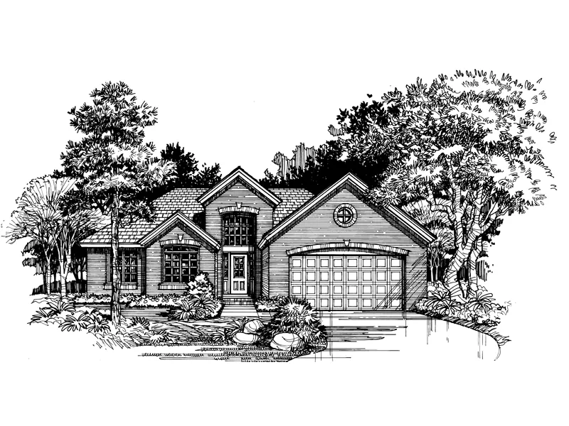 Country House Plan Front of Home - Crabtree Hollow Ranch Home 072D-0520 - Search House Plans and More