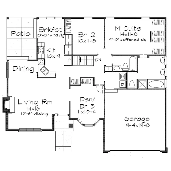 Ranch House Plan First Floor - Maridosa Traditional Home 072D-0521 - Shop House Plans and More