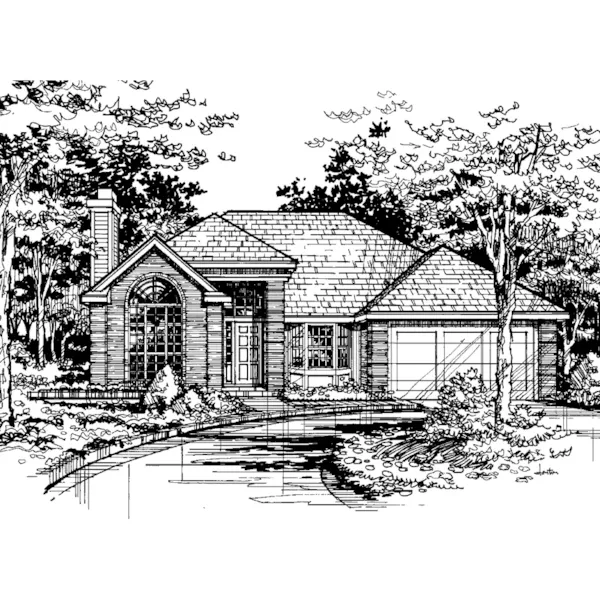 Ranch House Plan Front of Home - Maridosa Traditional Home 072D-0521 - Shop House Plans and More