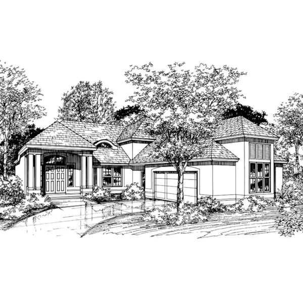 Santa Fe House Plan Front of Home - Altenburg Luxury Home 072D-0525 - Search House Plans and More