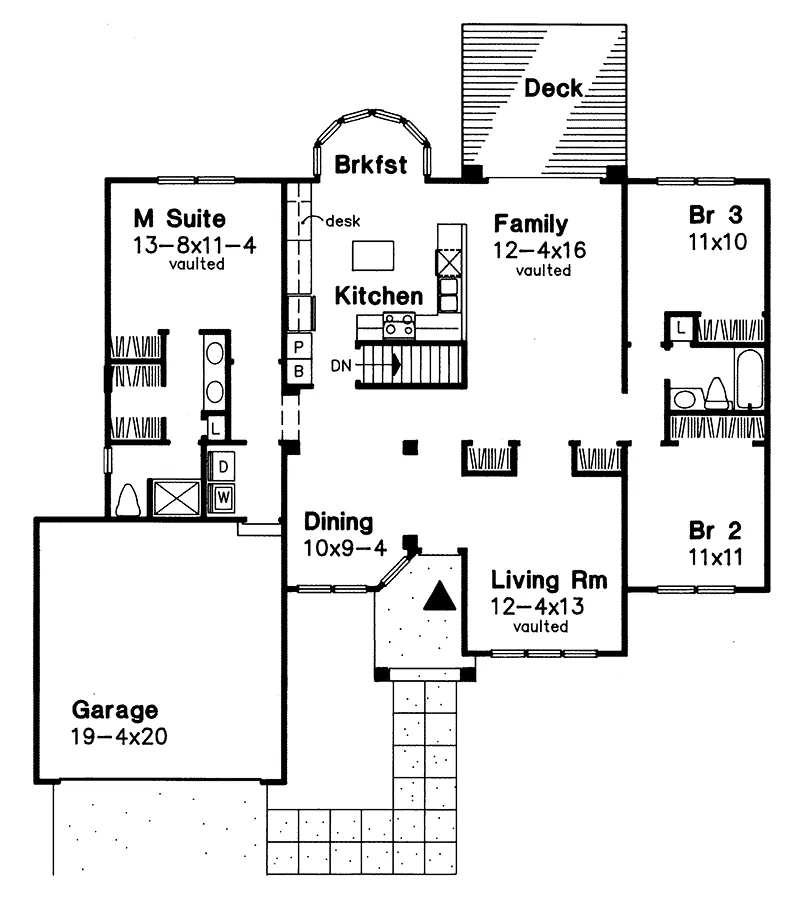Modern House Plan First Floor - Hudson Landing Ranch Home 072D-0530 - Search House Plans and More