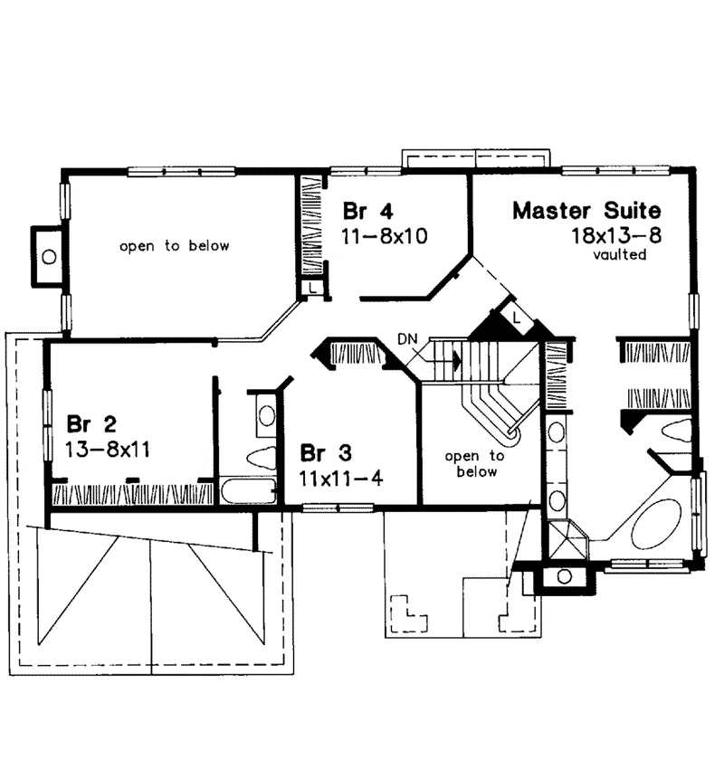 Modern House Plan Second Floor - Tatianna Traditional Home 072D-0532 - Shop House Plans and More