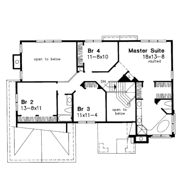 Traditional House Plan Second Floor - Tatianna Traditional Home 072D-0532 - Shop House Plans and More