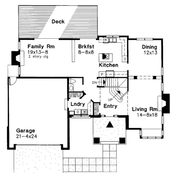 Arts & Crafts House Plan First Floor - Belzoni Country Home 072D-0533 - Search House Plans and More