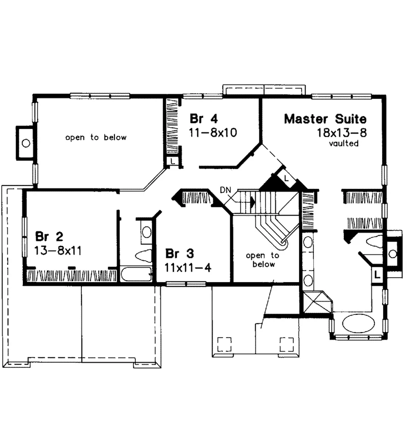 Traditional House Plan Second Floor - Belzoni Country Home 072D-0533 - Search House Plans and More