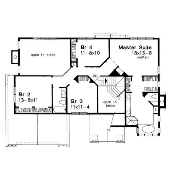 Arts & Crafts House Plan Second Floor - Belzoni Country Home 072D-0533 - Search House Plans and More