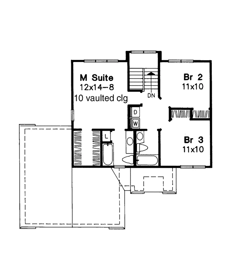 Modern House Plan Second Floor - Tiffany Traditional Home 072D-0535 - Shop House Plans and More
