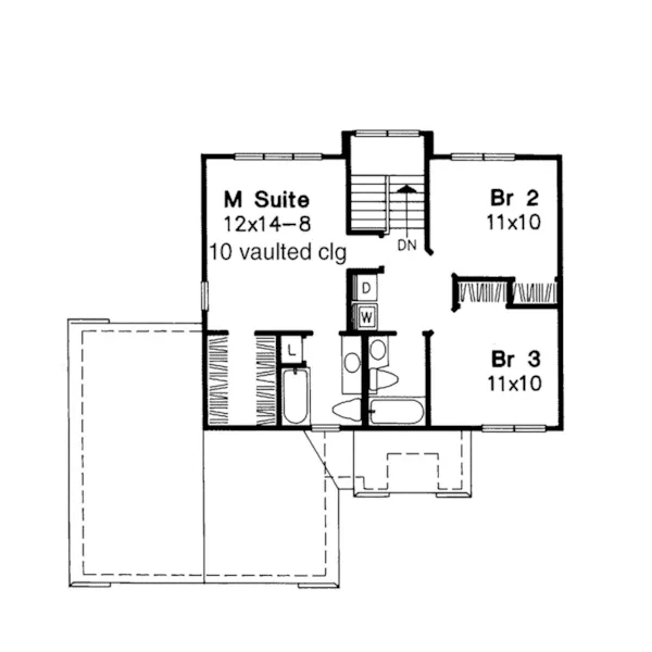 Modern House Plan Second Floor - Tiffany Traditional Home 072D-0535 - Shop House Plans and More