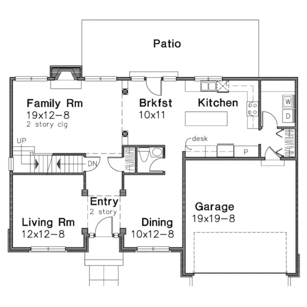 Southern House Plan First Floor - Swarthmore Hill Colonial Home 072D-0536 - Shop House Plans and More