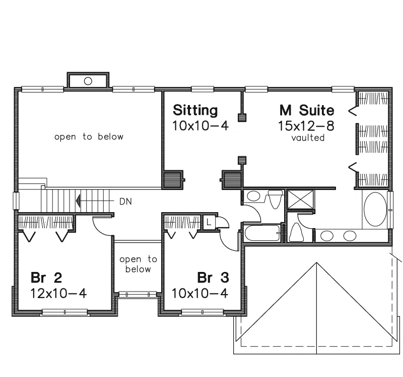 Southern House Plan Second Floor - Swarthmore Hill Colonial Home 072D-0536 - Shop House Plans and More
