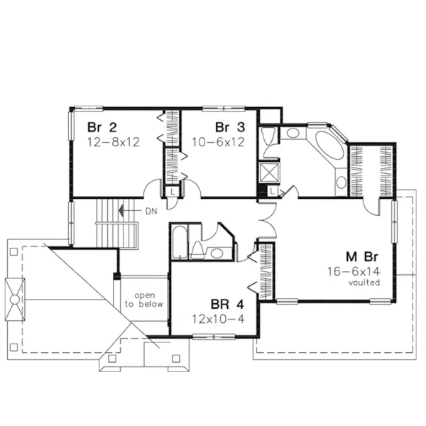 Traditional House Plan Second Floor - Embassy Place Traditional Home 072D-0538 - Search House Plans and More