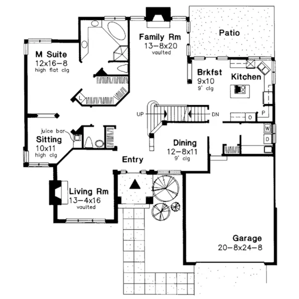 Modern House Plan First Floor - Ogilivie Country Home 072D-0540 - Shop House Plans and More