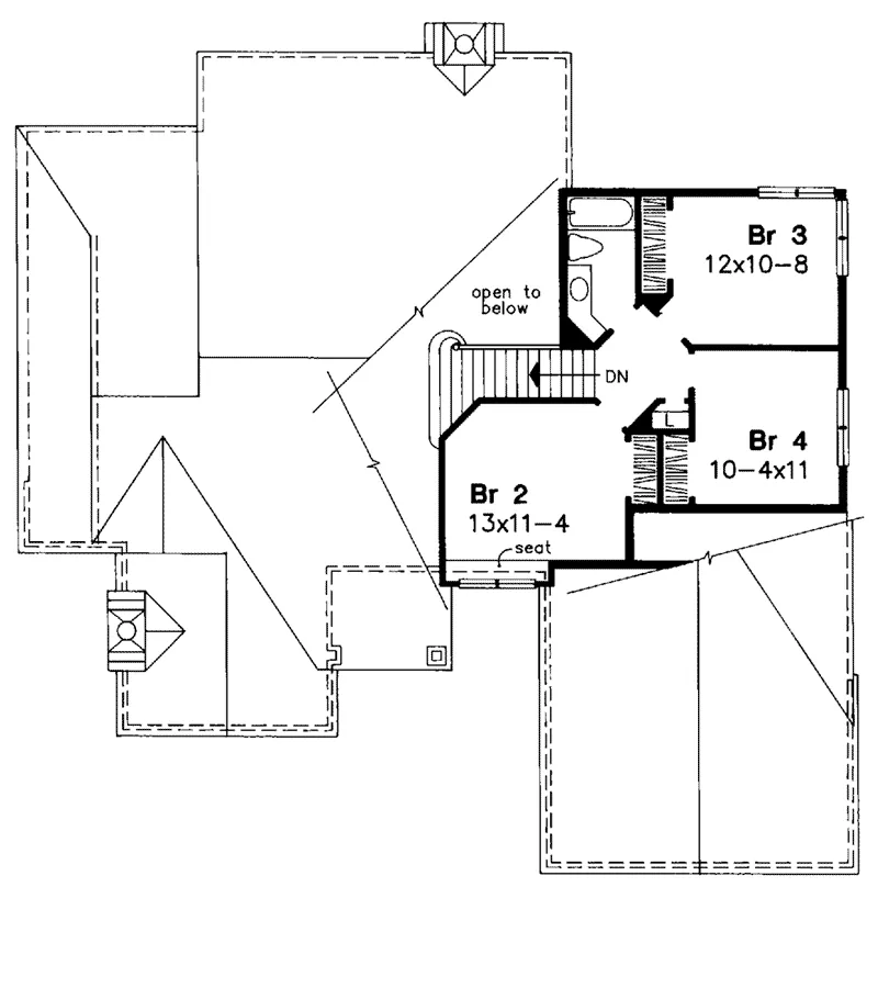 Craftsman House Plan Second Floor - Ogilivie Country Home 072D-0540 - Shop House Plans and More