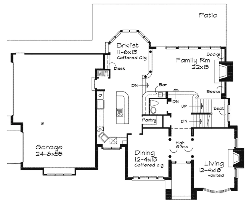 Southern House Plan First Floor - Gilroy Luxury Home 072D-0541 - Search House Plans and More
