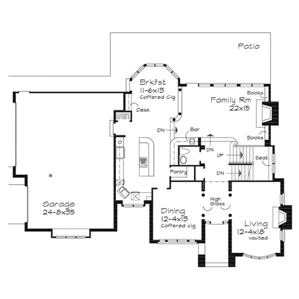 Southern House Plan First Floor - Gilroy Luxury Home 072D-0541 - Search House Plans and More