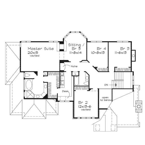 Southern House Plan Second Floor - Gilroy Luxury Home 072D-0541 - Search House Plans and More