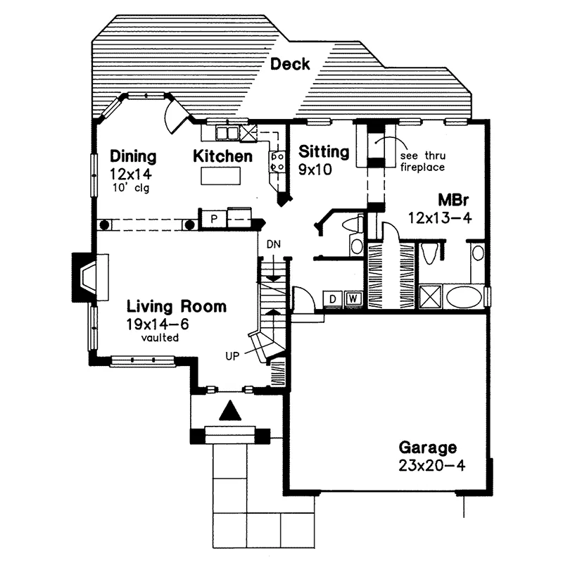 Contemporary House Plan First Floor - Westby Country Home 072D-0543 - Shop House Plans and More