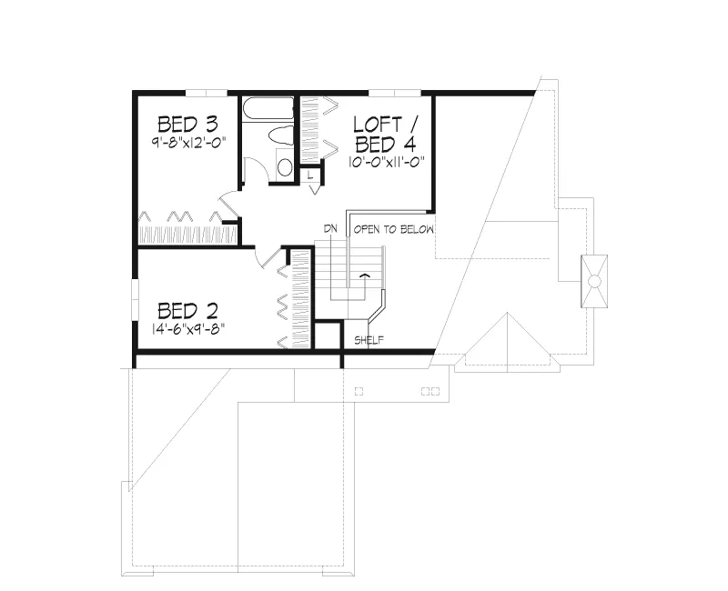 Vacation House Plan Second Floor - Maltese Shingle Country Home 072D-0545 - Shop House Plans and More